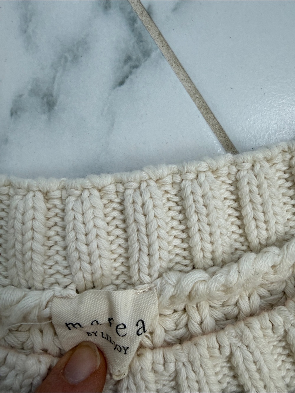 Marea Chunky Knit Crewneck Beach Sweater - Women M - Picture 2 of 6